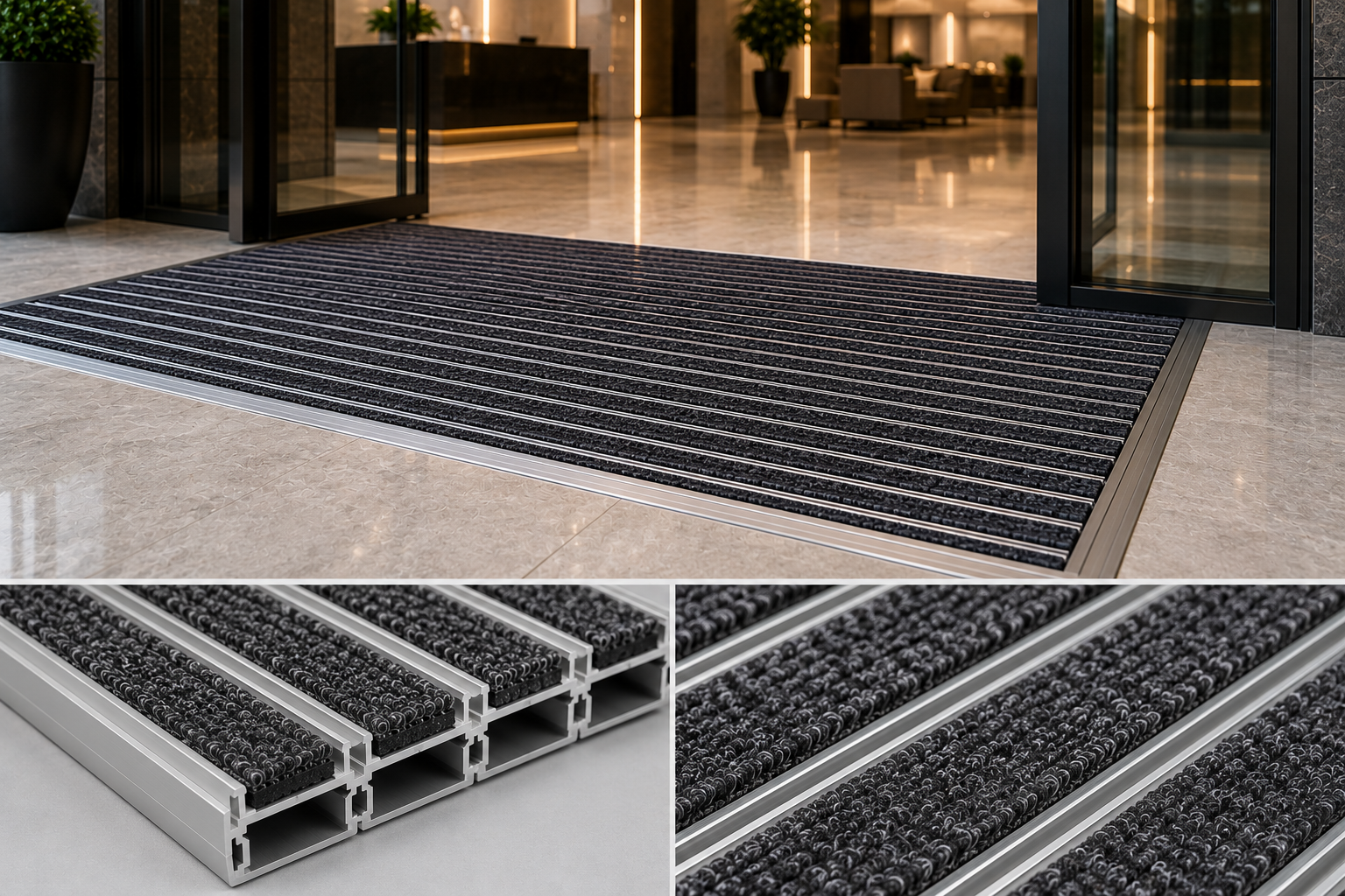 Carpet insert material for aluminum entrance mat