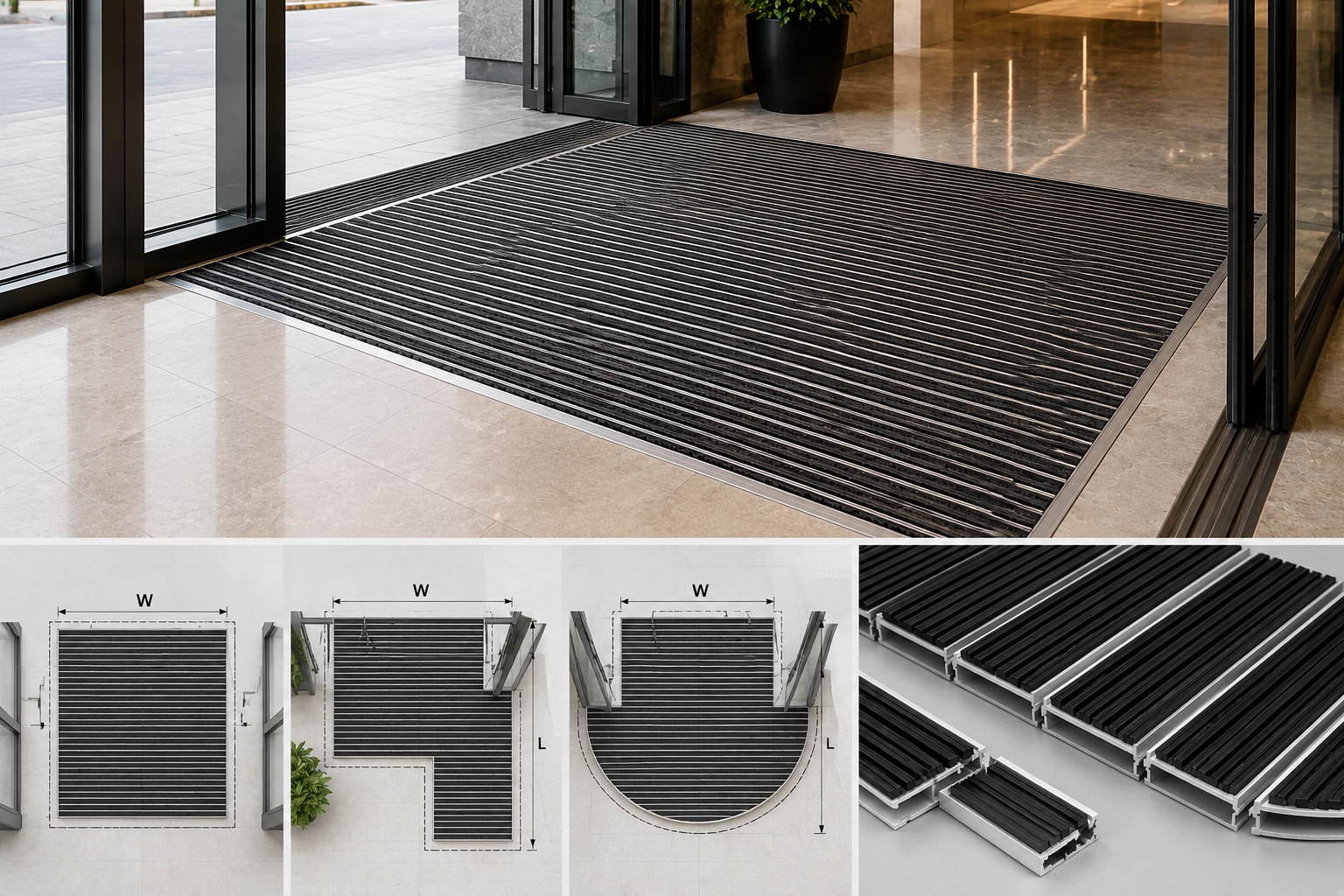 Custom size layout for aluminum entrance mat project