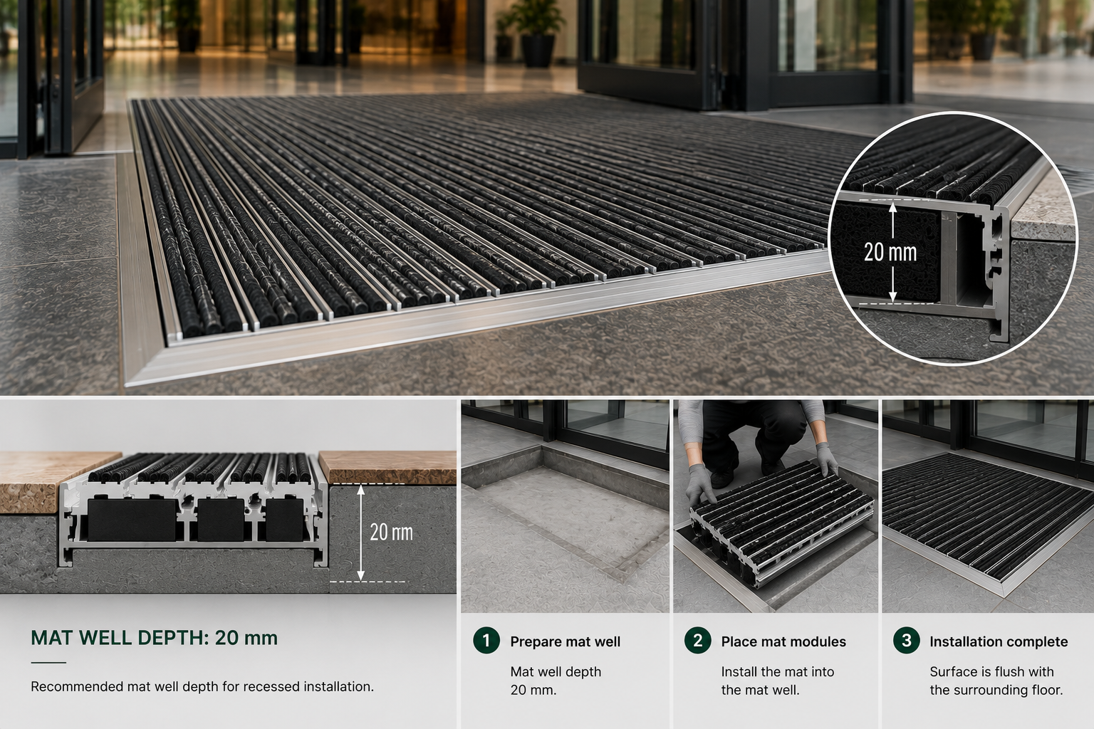 Mat Well Depth 20 mm