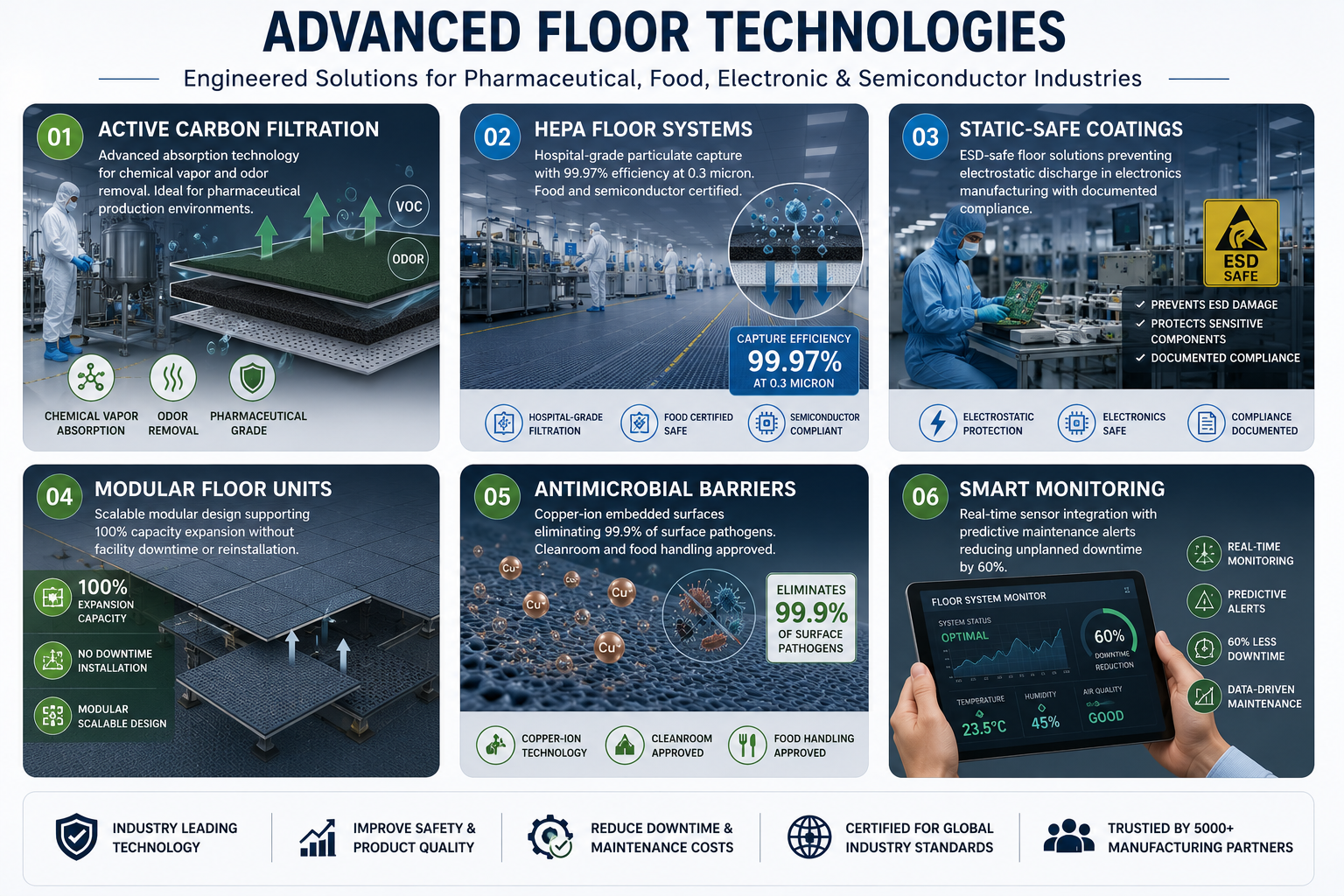 RISMAT industrial floor filtration system in manufacturing facility